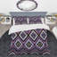 Chevron peint mauve - ensemble de housse de couette abstrait - microfibre de polyester