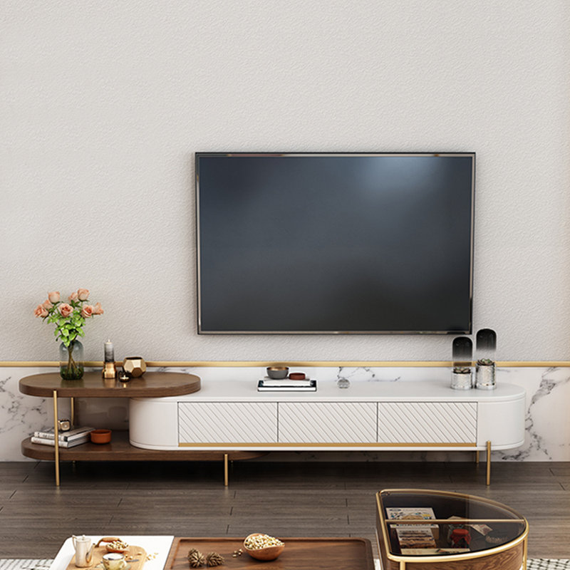 Nouveau meuble télé multifonctionnel de style nouveau, Blanc