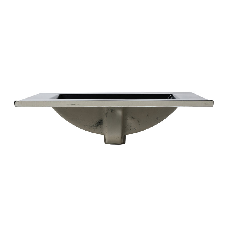 24" Ceramic Sink In Black, 4.72" Inner Depth, 0.81" Countertop, Quality Assurance Black Basin, Internal Elegant Outlook