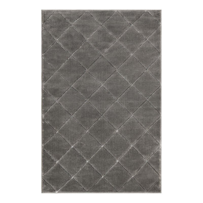 Latitude Run® Checks Novica Rug Gray and Silver