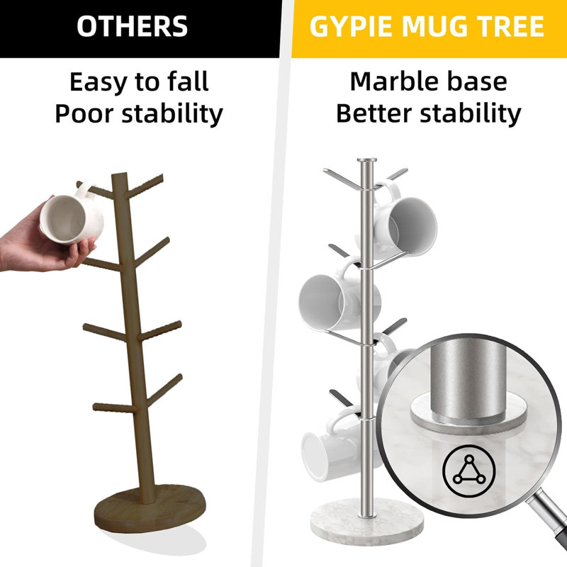 Arbre à tasses en acier Terza, Nickel brossé