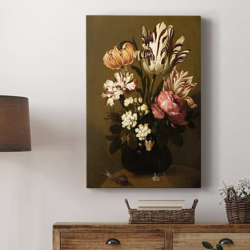 Motif floral rétro CCLIV - galerie Cavas, H 48 po x l 32 po