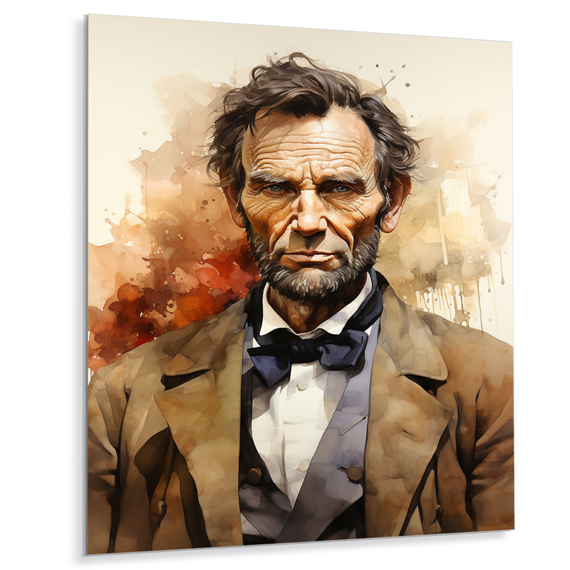 Abraham Lincoln, président II - impression sur métal, H 20 po x l 12 po x P 1 po