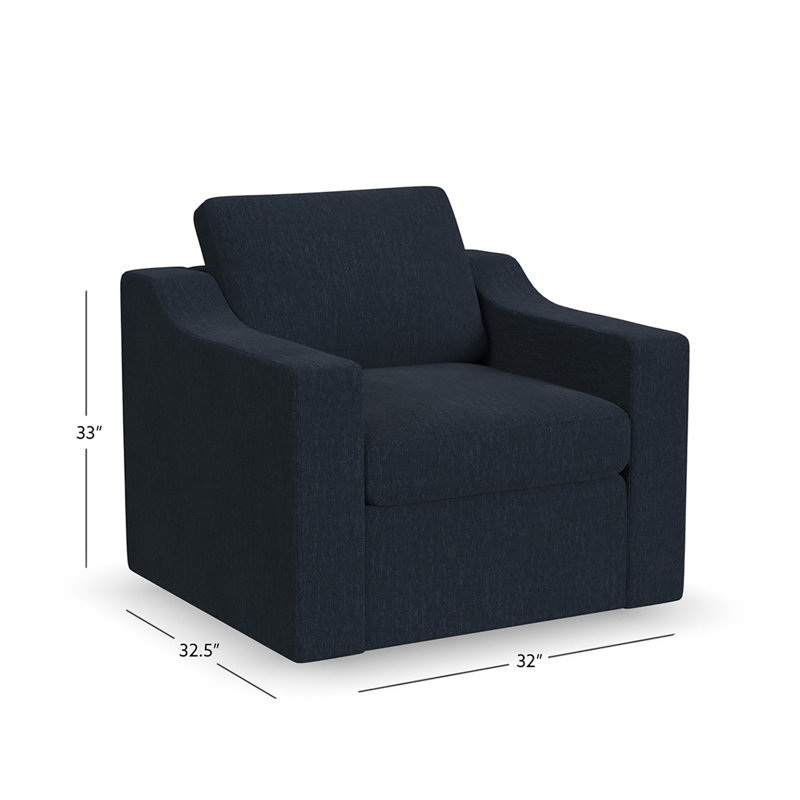 Lockheart 32" Accent Chair Slope Arm Blue, Blue