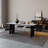 Black Rectangular Stone Butterfly Leaf Dining Table-1463466079