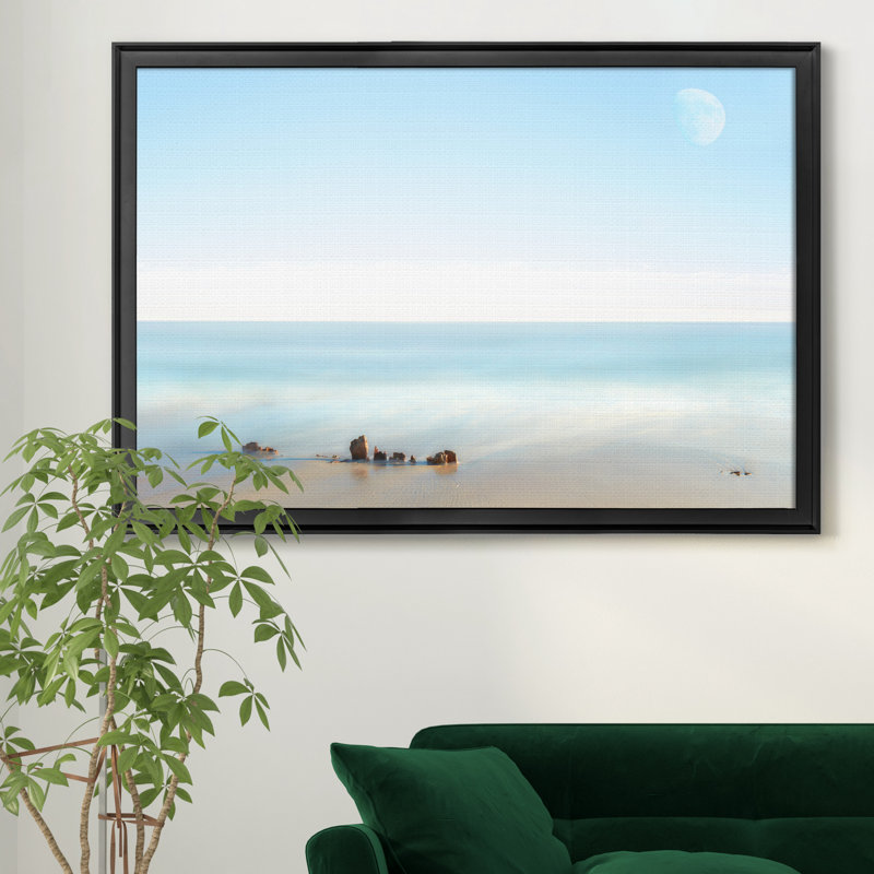 Beachscape Photo V - reproduction de cadre photo sur toile, Noir, H 18,5 po x l 24,5 po x P 1,5 po