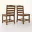 Ensemble de 2 chaises sans accoudoirs pour l'extérieur, en plastique recyclé PEHD résistant aux intempéries-352864531
