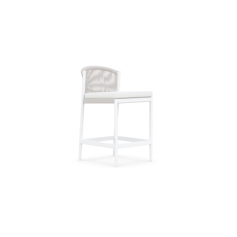 Catalina Patio Bar Stool with Cushion, Sand, 32.48" H
