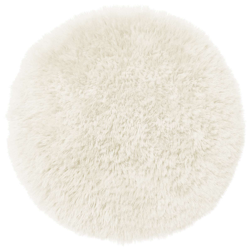 Light Green Cushion Cover, Round 60cm, White