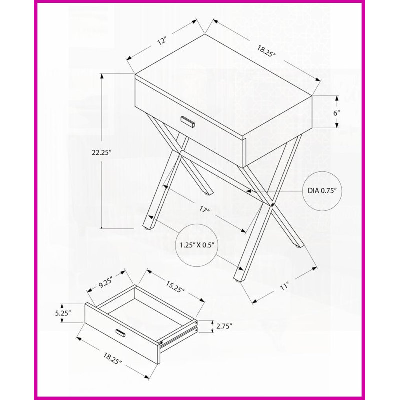 Table basse grise en stratifié d'aspect ciment avec base en X en métal chromé - Stable & amp; Polyvalent pour le salon / bureau