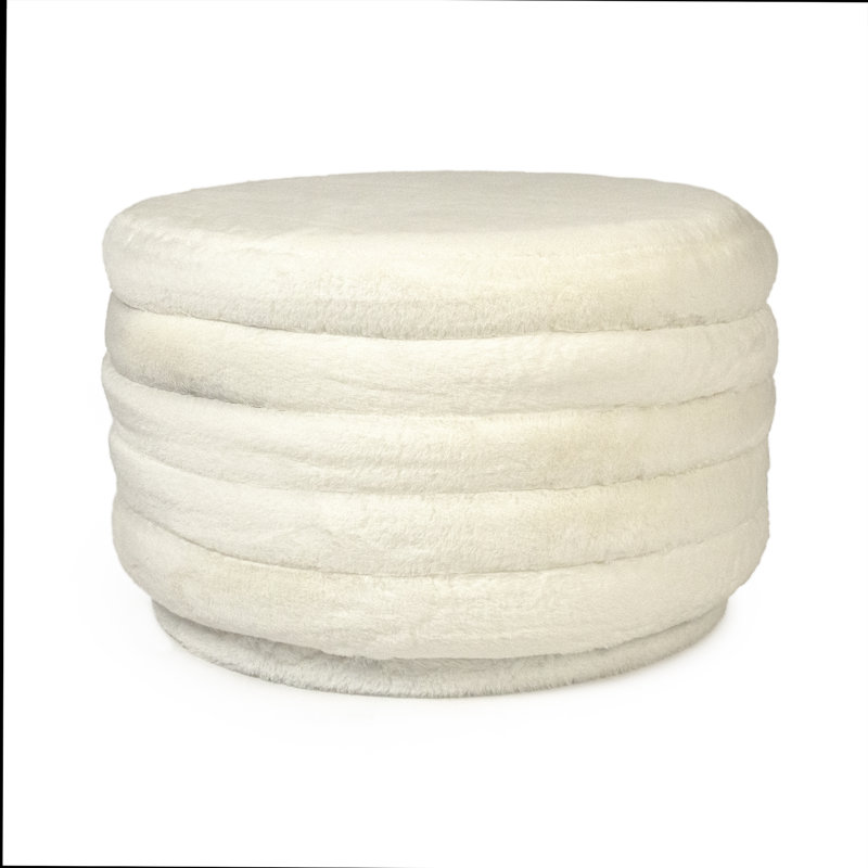 Repose-pieds repose-pieds rond 20,5" Otavio, Blanc