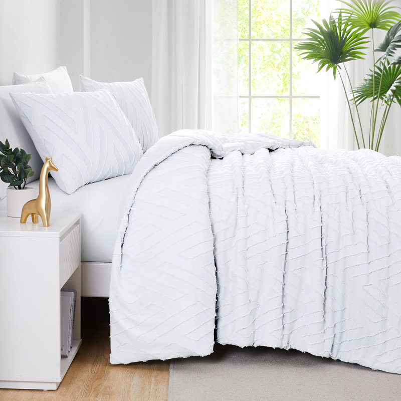Ensemble d'édredon en microfibre à chevrons et chevrons Southshore Fine Linens, Bleu foncé