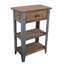 Table d'appoint en bois et en métal rustique Temba, 1 tiroir et 2 tablettes, de style campagnard avec pieds en acier