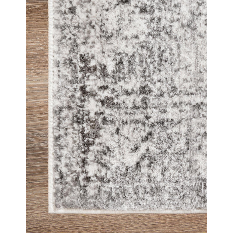 Brandt Floral Area Rug, Rectangle 9' x 12', No, Gray
