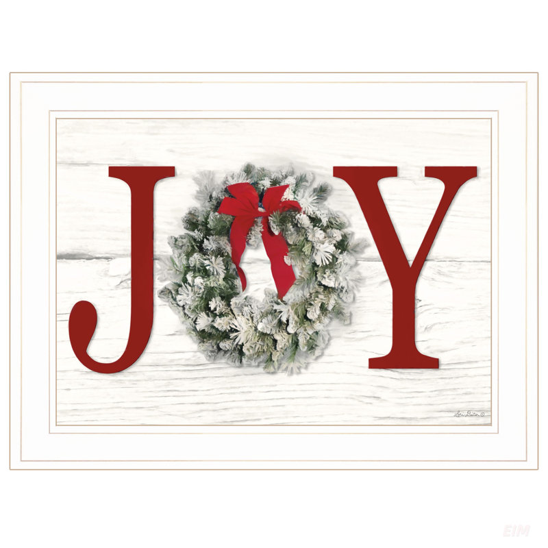 «Christmas Joy» par Lori Deiter, reproduction encadrée prête à accrocher avec cadre, parfaite pour un décor festif et une élégance moderne