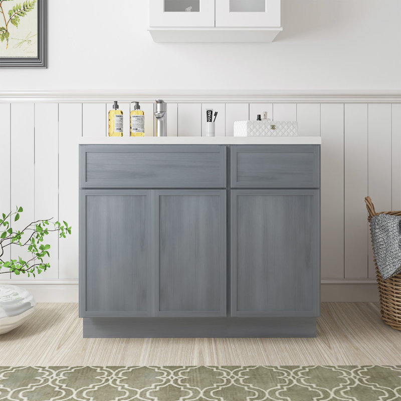 Base de meuble-lavabo simple 39 po seulement, Argent argent
