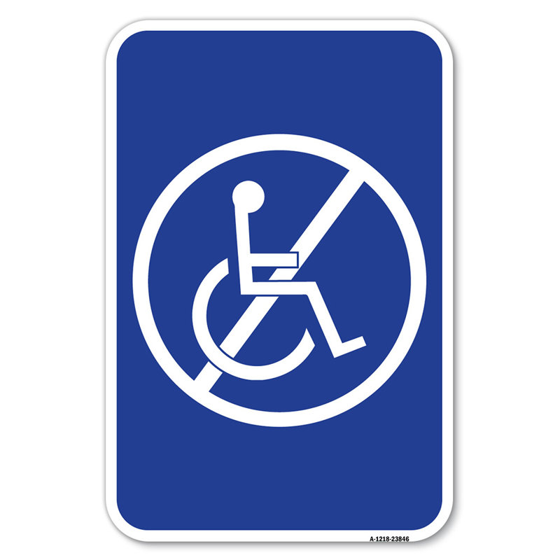 No Handicap Symbol/23846, 18" H x 12" W x 1" D