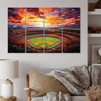 " Abstract Baseball Stadium IV " 4 - Pieces