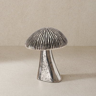 4" Metal Mushroom Aluminum Decor Sculpture