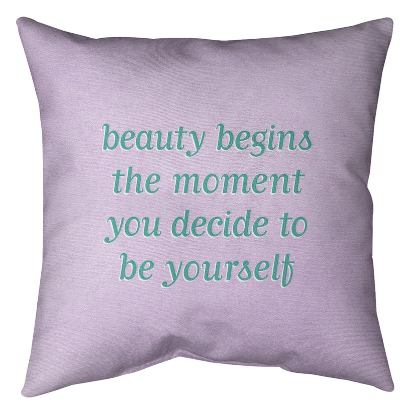 Coussin intérieur/extérieur véritable beauté, 18 po x 18 po, Mauve / bleu sarcelle contrastant