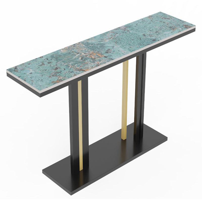 Lilesville 118cm Marble Top Console Table, Green