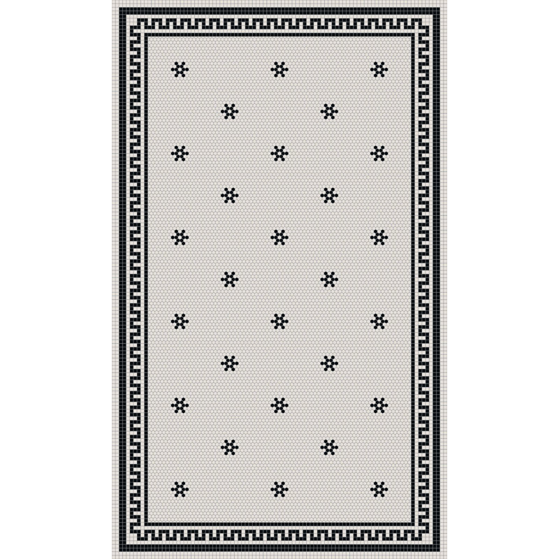 Tapis en vinyle Tuxedo facile à nettoyer, Rectangulaire 3 pi x 5 pi