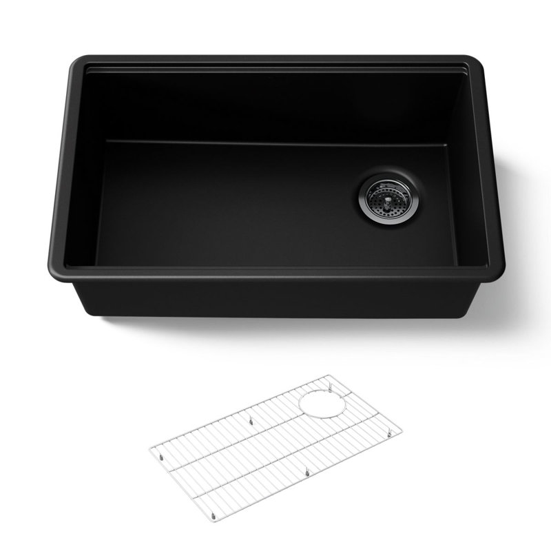 Billings Undermount Single-Bowl Kitchen Sink, Matte Black