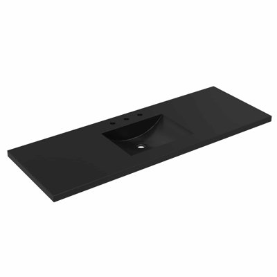 60" Palomar Vanity Top With Integral Sink In Charcoal - 8" Widespread Cutout