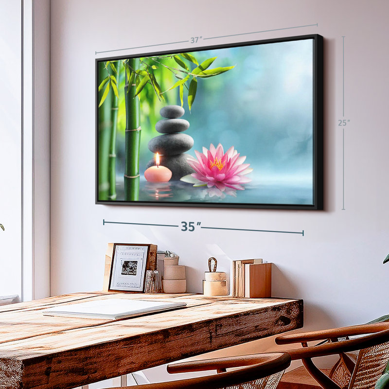 Bien-être «Japanese Bamboo Spa Canvas Print», H 25 po x l 37 po