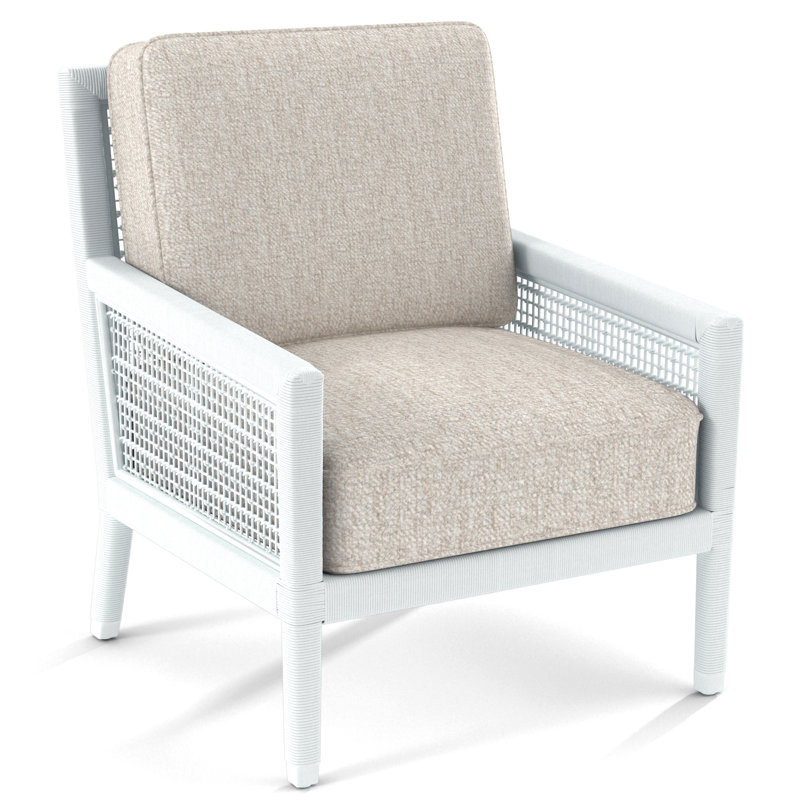 Fauteuil Harper de 28 po de largeur, Beige/White Stripe; 0214-74, Blanc givré
