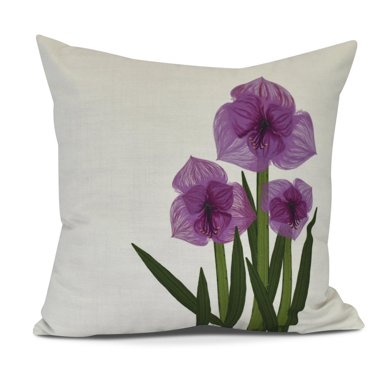 Holiday Essence Floral Reversible Throw Pillow, 18" H x 18" W, Purple