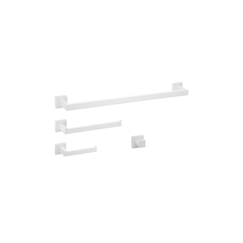 Accessoires de salle de bain Dennis Matte White, Blanc mat