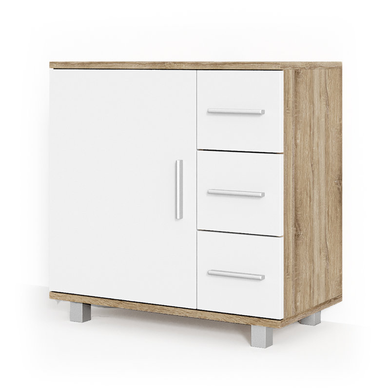 Borhane 60Cm W x 60.8Cm H x 33Cm D Solid Wood Free-Standing Bathroom Cabinet