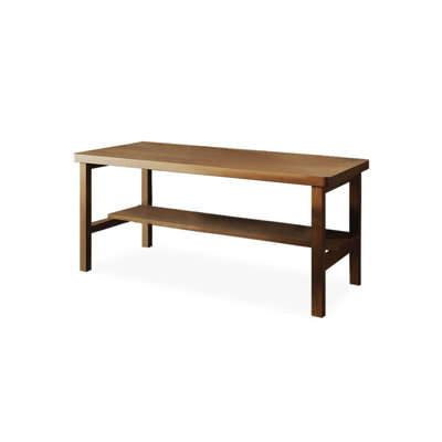 Solid wood double desk with double-layer storage