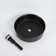 ANDVIN 14.17'' Black Ceramic Round Vessel Bathroom Sink Above Counter with Pop-up Drain.