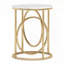 Table de bout ronde en marbre avec structure en métal doré - 2 niveaux