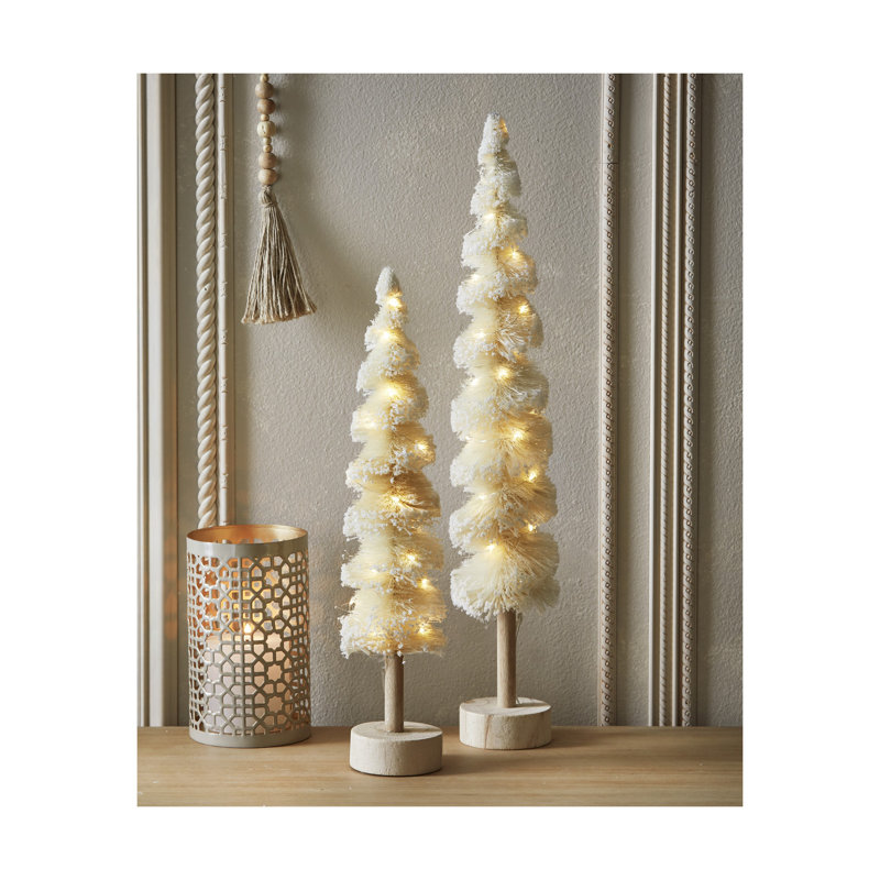 Arbre en sisal spiralé enneigé, H 22 po x l 3 po x P 3 po