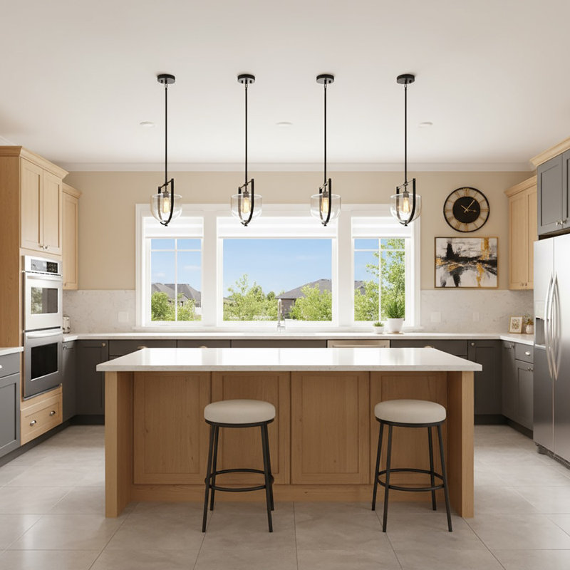 Luminaire suspendu 1 lumière Cheshire, Noir et nickel