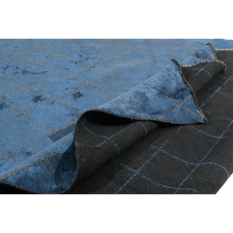 Rapture Argyle Area Rug in Navy Blue, Rectangle 7'10" x 9'10"
