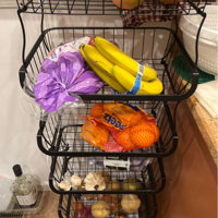 6 Tiers Rolling Metal Stackable Vegetable Fruit Basket Utility Cart Rack Storage Organizer Trolley POPLARBOX