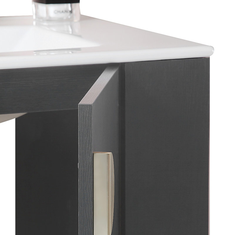 Meuble-lavabo 30 po avec lavabo, Noir, noir, noir, noir, Doré