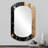 Spatter Explosion Gold Black - Abstract Asymmetrical Mirror, Gold Cylinder Decorative Wall Mirror, Printed Metal Art-1488948125