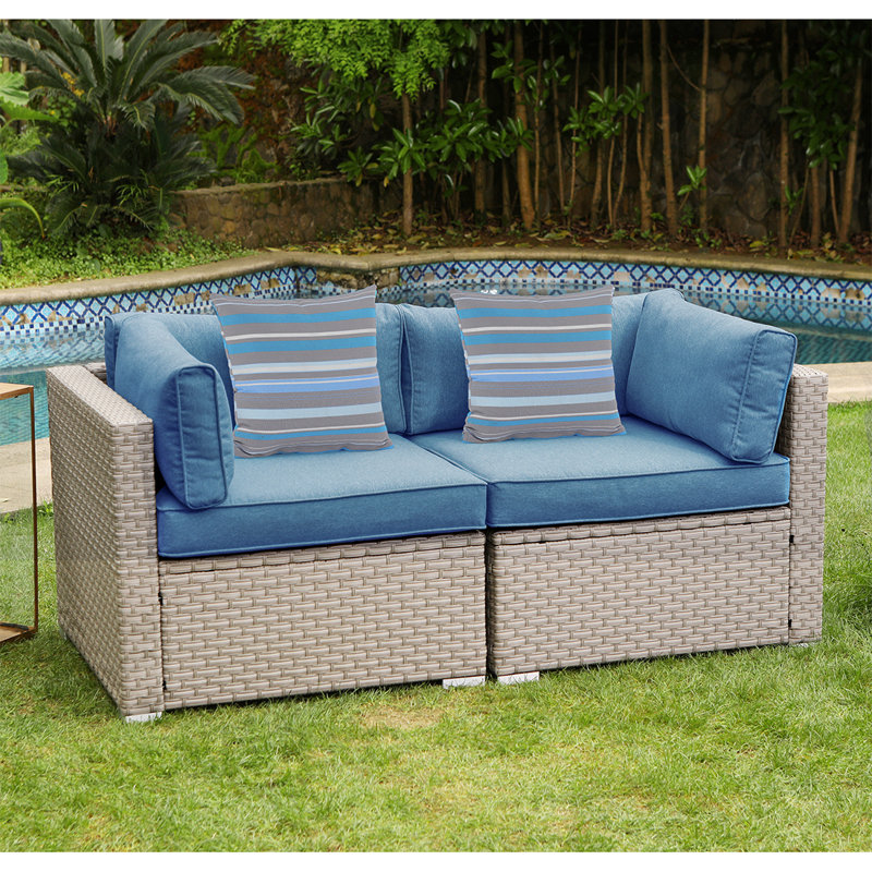 Causeuse de mobilier d’extérieur avec coussins Cayden