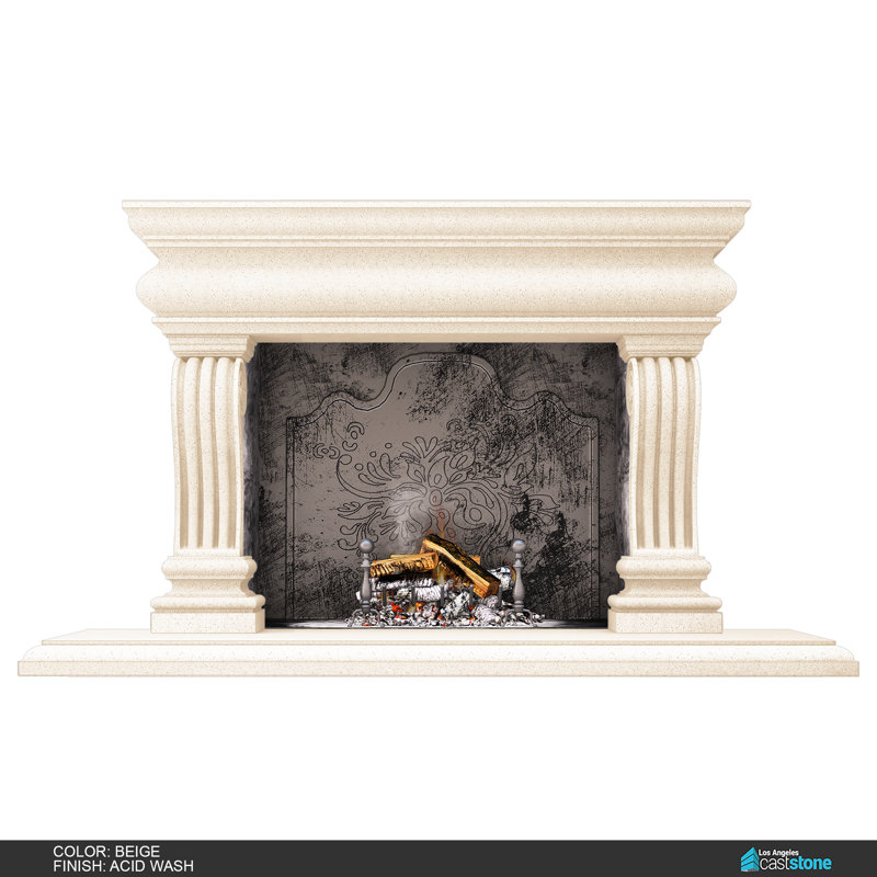 Tigran IV Fireplace Surround, Acid Wash Beige