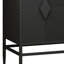 Armoire d'appoint moderne 31,50 "à 2 portes en bois avec pieds en métal avec rangement à deux niveaux, pour le salon, l'entrée et la salle à manger, peinte en noir