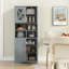 Grande armoire de rangement de grande salle de bain avec portes en acrylique et 3 cubes-558300247