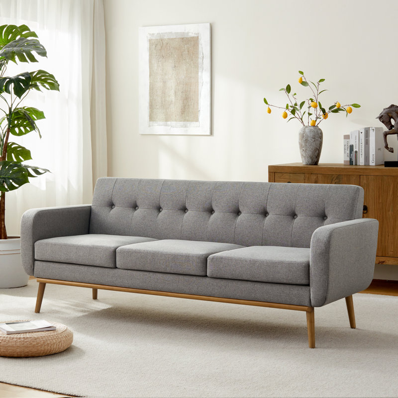 Analeah 79.9" W Track Arm Sofa, Dark Gray