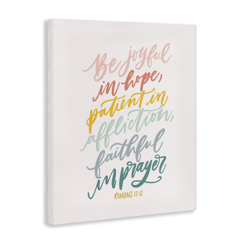 Faithful In Prayer, art mural sur toile Proverb, design par Isabela Schielke, H 30 po x l 24 po