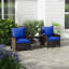 Coussin de chaise de patio et coussin de dossier, 4 bleu marine, zone de confort extérieur bleu, mobilier 4, assise confortable