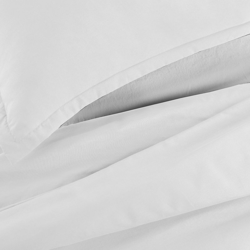 Anicia Super Soft 250 TC Microfibre Reversible Plain Duvet Cover Set, Single Duvet Cover + 1 Pillowcase, White